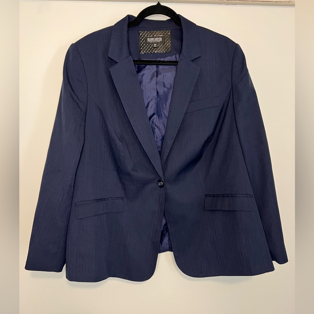 John Meyer Size 20W Blue Blazer Plus Size Professional Suit Separate